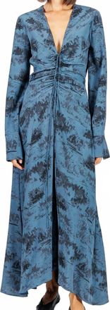 Altuzarra Mila Long Sleeve Midi Dress In Steel Blue