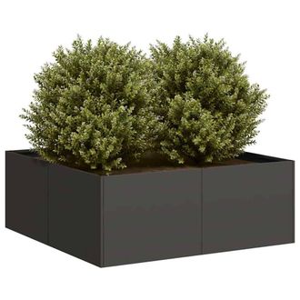 Berkfield Home Planter Black 80x80x30 cm Steel | Size: 80 x 80 x 30 cm