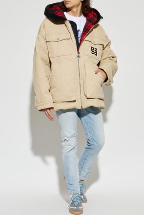 Dsquared2 Insulated Jacket With Hood, Mens, Beige