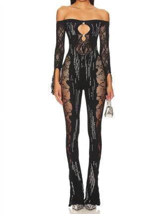 Poster Girl Adella Shapewear Off The Shoulder Jumpsuit In Black