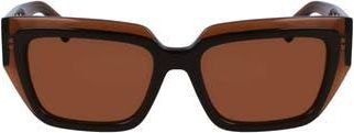 Ferragamo Classic Logo 55mm Square Sunglasses in Trnsprnt Brown/brn at Nordstrom Rack