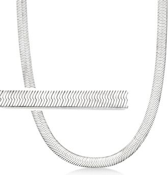 Ross-Simons Italian 8mm Sterling Silver Herringbone Necklace