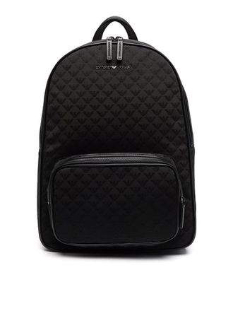 Emporio Armani Jacquard-logo zip-around backpack