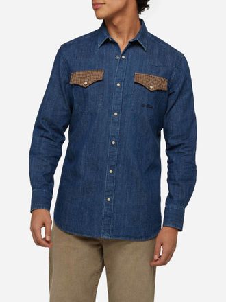 MC2 Saint Barth Denim Shirt Greg With Pied De Poul Patches