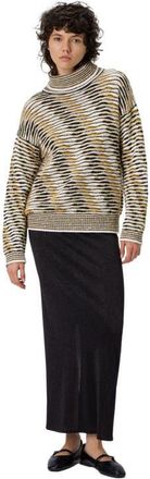Missoni Oversized High-neck Sweater With Flame Pattern in Yellow & Brown at Nordstrom, Size 40 It