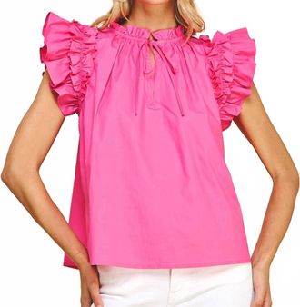 Pinch Design Playful Ruffled Shirt In Pink