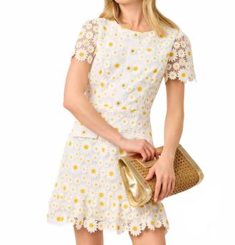 Lilly Pulitzer Peyton Skirted Romper In Resort White Fresh As A Daisy Lace