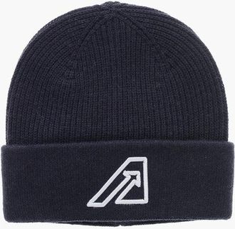 Autry Wool Blend Beanie Hat with Embroidered Logo size Unica