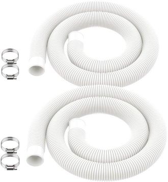 OEM Tubo Per Piscina - 32 Mm - Bianco - Resistente E Antiscivolo - Set Da 2 - Lunghezza 1,5 M
