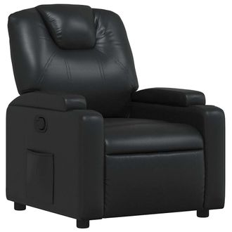 vidaXL Sill&oacute;n Reclinable De Piel Sint&eacute;tica Negra Vidaxl