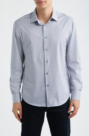 Bugatchi James OoohCotton Dot Print Button-Up Shirt in Air Blue at Nordstrom, Size Xxx-Large