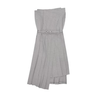 Junya Watanabe Jurk met ceintuur en plooien - Dames - Jurken - Grijs - Maat: S