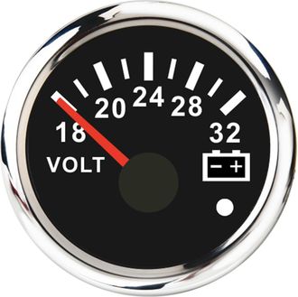 OEM Volt&iacute;metro De 52 Mm, 18-32 V, 24 V Para Cami&oacute;n, Atv, Utv Con Retroiluminaci&oacute;n Roja Y Alarma - Oferta
