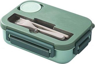 OEM Fiambrera, 1350 Ml, 4 Compartimentos, Tenedor/cuchara, Fiambrera Infantil, Caja Bento, Cajas Bento Con Cubiertos, Trabajo Y Colegio, Verduras