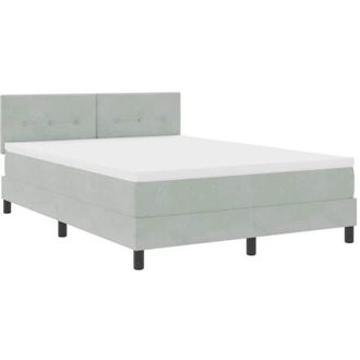 vidaXL Cama Tipo Box Spring Gris Claro 140 X 200 Cm Terciopelo Vidaxl