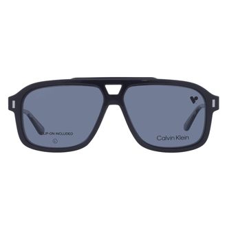 Calvin Klein Demo with Smoke Clip-On Navigator Mens Eyeglasses CK24549MAG-SET 0021 57
