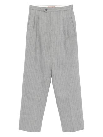 Twin-Set pinstriped pleated trousers - women - Polyester/Elastane/Viscose/Wool/Acetate/Polyester - 44 - Grey