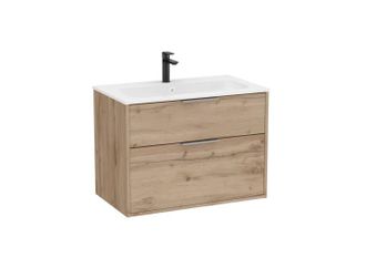 Roca Conjunto Mueble Optica 800 2 Cajones + Lavabo Stonex Nogal