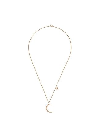 Anita Ko 18kt yellow gold moon and star necklace - women - 18kt Yellow Gold - One Size