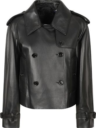 Burberry Jassen - Dames - Leren en Su&egrave;de Jassen - Zwart - XS - Leer - Jassen