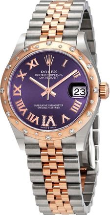 Rolex Datejust 31 Aubergine Dial Ladies Steel and 18kt Everose Gold Jubilee Watch 278341AURDJ