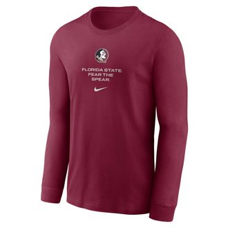 Nike Florida State Sideline Nike Mens Dri-FIT College Long-Sleeve T-Shirt in Red | 02EW69XFTN-LDX