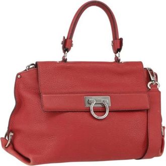 Ferragamo Pre-owned Handbag - Dames - Vintage Handtas - Rood - ONE Size - Leer - Vintage
