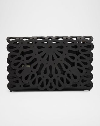 SIMKHAI McCall Laser Cutout Leather Clutch Bag