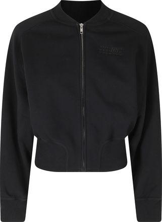 Maison Margiela Black Cropped Hooded Cotton Sweatshirt