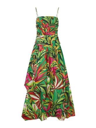 Farm Rio Long Tropical Dress With Thin Straps