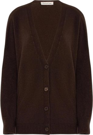 Manila Grace Cardigan in lana e cashmere - - Knitwear - Donna - Marrone - S