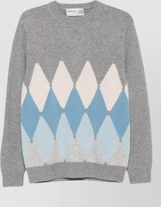 Ballantyne cashmere argyle-pattern crew-neck jumper