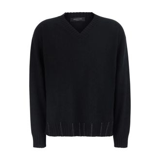 Fabiana Filippi Sweater - Dames - V-hals truien - Zwart - S - Wol - Truien & Vesten