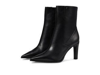 Franco Sarto Appia Pointed Toe Dress Bootie Womens Boots Black Leather : 5.5 M