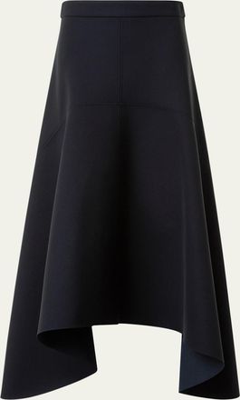 Akris Asymmetrical Neoprene Midi Skirt