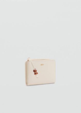 Mango Portafoglio piccolo perline grezzo - Donna - Taglia unica - MANGO