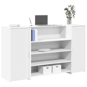 Berkfield Home Reception Desk White 180x50x103.5 cm Engineered Wood