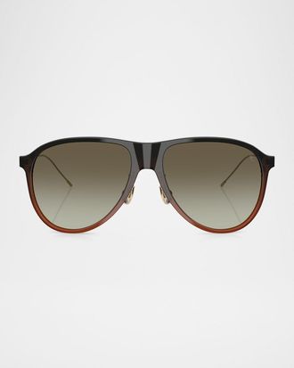 Brunello Cucinelli Mens BC4011S Aviator Sunglasses