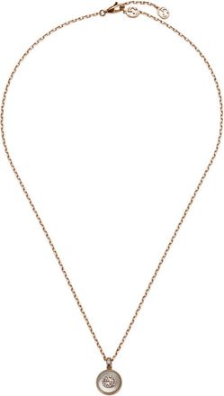 Gucci Interlocking ketting in roze goud- mop- diamant- GG pav&eacute; - Dames - Kettingen - Geel - ONE Size - Accessoires