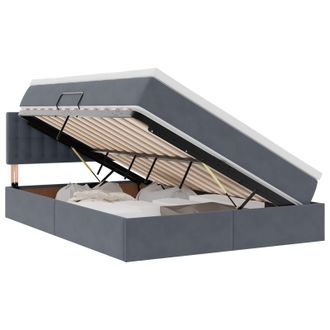vidaXL Letto Con Contenitore Led E Materasso Grigio Scuro 140 X 190 Cm Vidaxl