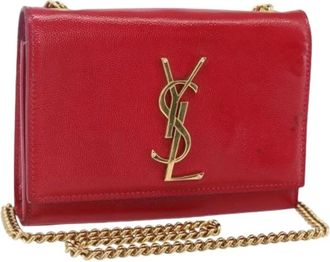 Saint Laurent Pre-owned Cross Body Bags, female, Red, Size: ONE SIZE Pre-owned Leather Cross Body Bag