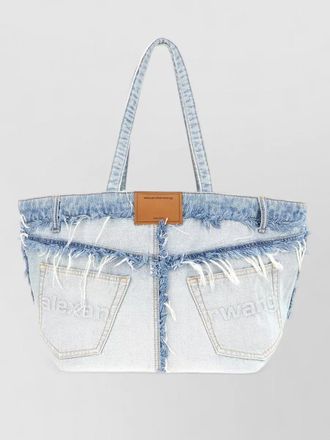 Alexander Wang denim tote bag dual handles pockets