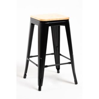 Regalos Miguel Taburetes Bajos - Taburete Torix Bajo Madera Natural - Negro