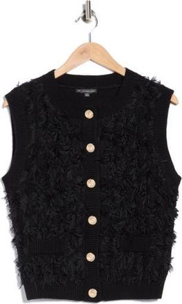 Adrianna Papell Textured Sweater Vest in Black at Nordstrom Rack, Size X-Small