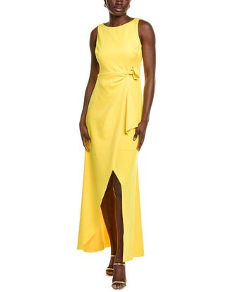 Badgley Mischka Side Drape Wrap Skirt Gown
