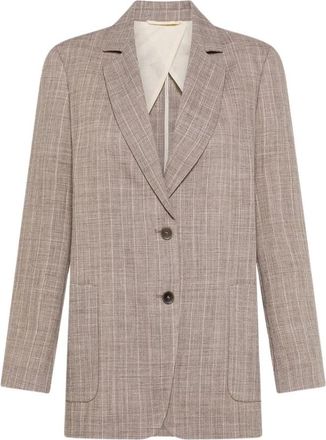 Seventy Blazer gessato in misto lino - Dames - Blazers - Grijs - 2XS - Linnen - Jassen