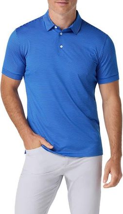 Mizzen+Main Versa Trim Fit Performance Golf Polo in Blue Alternating Stripe at Nordstrom, Size X-Large