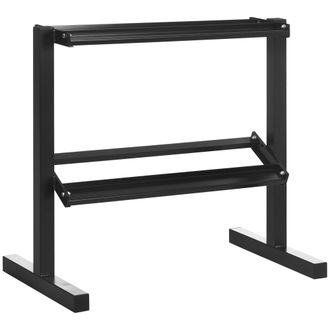 OEM Estante Para Mancuernas De 2 Niveles Soporte De Almacenamiento Para Mancuernas Acero Carga 270 Kg 94x52,5x82 Cm Negro