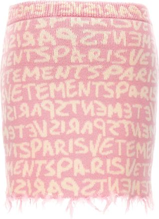 VETEMENTS Womens Multicolor Merino Wool Long Skirt