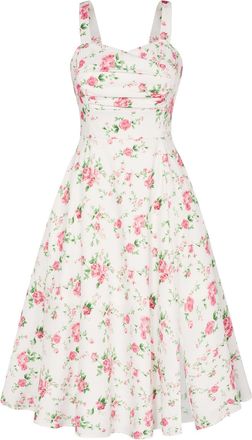Belle Poque Women 1950s Vintage Dress Summer Sleeveless Midi Birthday Party Swing Dress Pink Floral M